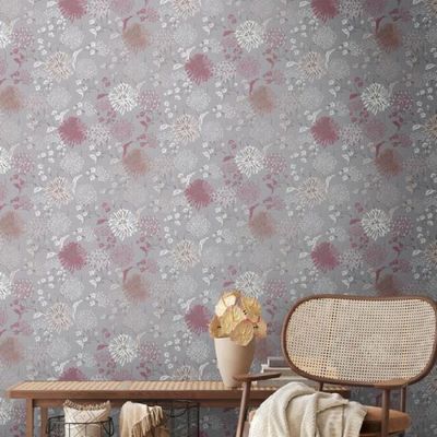 Papel de Parede House of Turnowsky Floral Cinza 389002