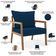 Poltrona Decorativa Para Sala de Estar e Living Alícia B04 Suede Azul Marinho - Lyam Decor