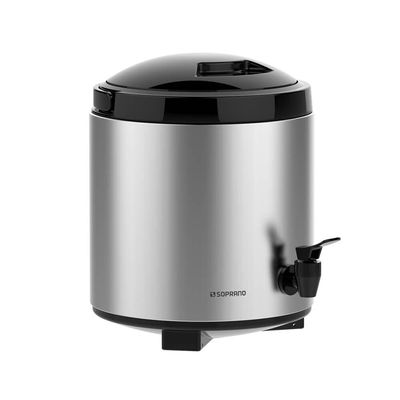 Garrafão Térmico Aço Inox tipo Botijão 6L em Inox com torneira Preto Palace Soprano