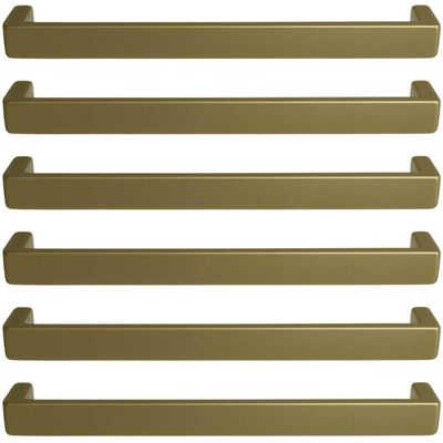 Kit 6 Puxadores para Móveis Alça Reto Bronze Fosco Piauí Zamac Torralba Armários Gavetas