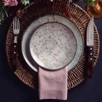 Aparelho de Jantar 20 Peças Tramontina Floralis Porcelana Floral Rosa 4 Pessoas