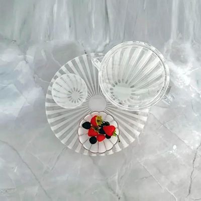 Bandeja redonda para servir em bio plástico Guzzini Dolcevita 31x3,5cm pérola
