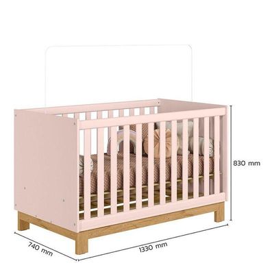 Berço Americano Mini Cama Q Encanto Slim Rosa Acetinado - Qmovi