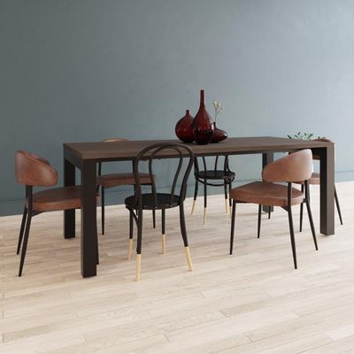 Mesa De Jantar Bronx U 200x90x77cm Brmj9200u Terracota - Est.preta Terracota/est.preta