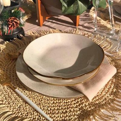 Conjunto 4 Pratos Fundo 22,5 Cm Ryo Maresia Porcelana Oxford