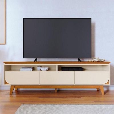Rack Bancada Selene Para De 75 Polegadas - Madetec Cinamomo Off White