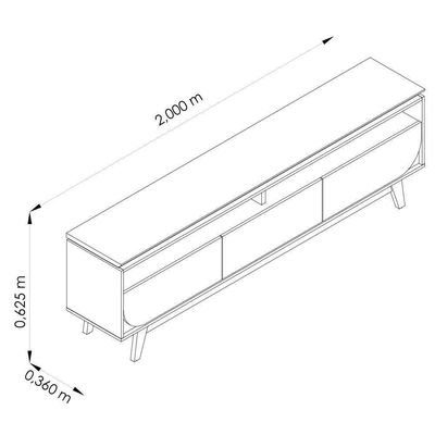 Rack Bancada Selene Para De 75 Polegadas - Madetec Cinamomo Off White