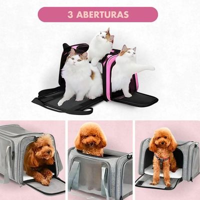 Bolsa De Viagem Rosa Para Pet Alças Ajustáveis