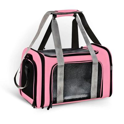 Bolsa De Viagem Rosa Para Pet Alças Ajustáveis