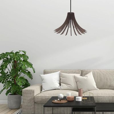 Luminária Teto Tipo Pendente Dalia Mdf - Completa Cor: Marrom