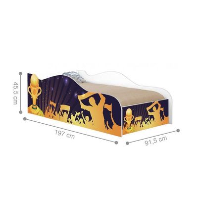 Cama Carro Fun Adesivada Campeonato De Futebol Solteiro