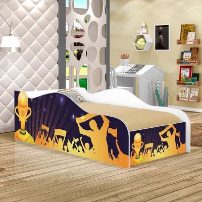 Cama Carro Fun Adesivada Campeonato De Futebol Solteiro