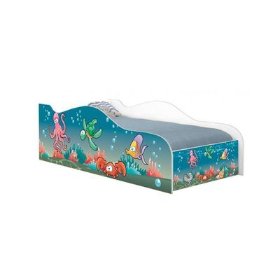Cama Carro Fun Adesivada Aquário Solteiro