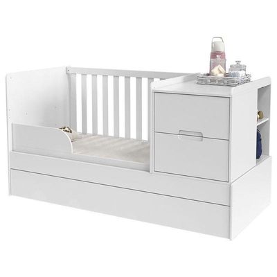 Berço Multifuncional Formare Branco Acetinado E Colchão Phisical 70-130 Ortobom ? Matic