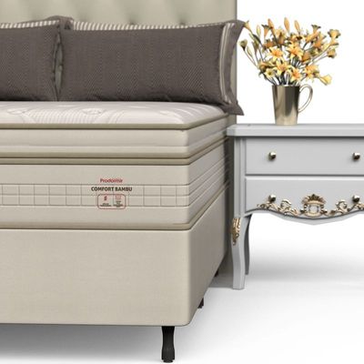 Conjunto Box Casal Mola Ensacada Prodormir Comfort Bambu