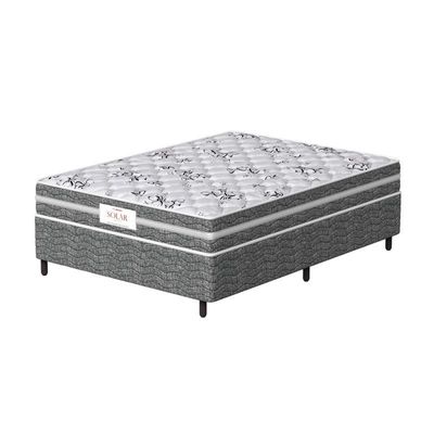 Conjunto Box Casal Mola Ensacada Prodormir Solar Bambu Cinza