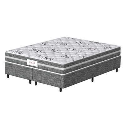Conjunto Box Queen Mola Ensacada Prodormir Solar Bambu Cinza