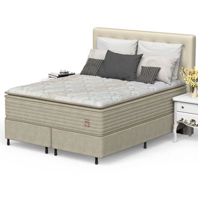 Conjunto Box Queen Mola Prodormir Hercules New Bege