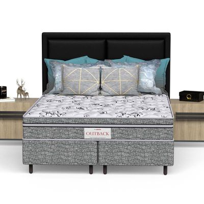 Conjunto Box King Mola Ensacada Prodormir Outback New Cinza