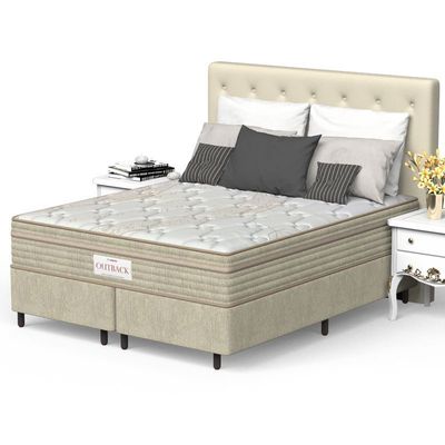Conjunto Box Queen Mola Ensacada Prodormir Outback New Bege