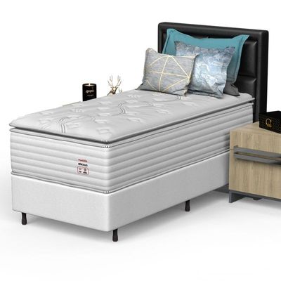 Conjunto Box Solteiro Mola Prodormir Hercules New Branco
