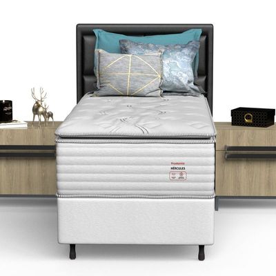 Conjunto Box Solteiro Mola Prodormir Hercules New Branco