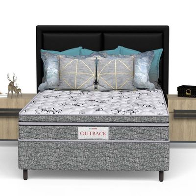 Conjunto Box Casal Mola Ensacada Prodormir Outback New Cinza