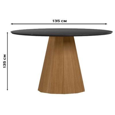 Mesa De Jantar 135x135 Cm Isis Com Vidro Ype Preto – New Ceval