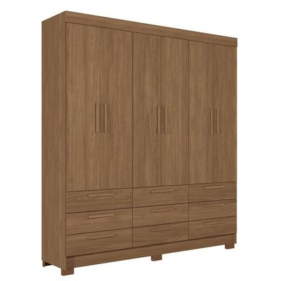 Guarda-Roupa Casal Santos Andirá Colombo com 6 Portas, 9 Gavetas e 4 Prateleiras 194,4cm de largura Jatobá