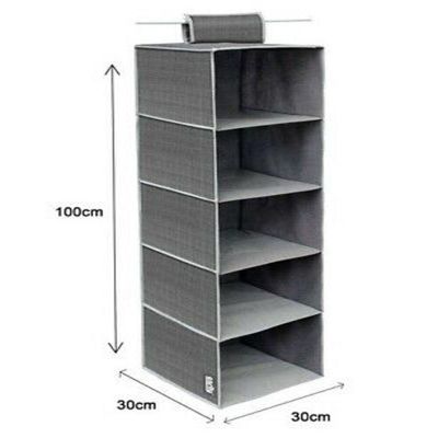 Organizador De Sapatos Com Cabideiro E 5 Prateleiras Para Armario Closet Ou Guarda Roupa Estrutura Resistente E Compacta