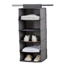 Organizador De Sapatos Com Cabideiro E 5 Prateleiras Para Armario Closet Ou Guarda Roupa Estrutura Resistente E Compacta