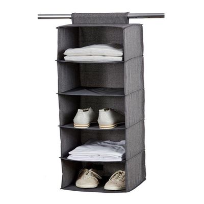 Organizador De Sapatos Com Cabideiro E 5 Prateleiras Para Armario Closet Ou Guarda Roupa Estrutura Resistente E Compacta