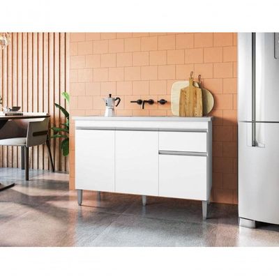 Balcão De Cozinha 2 Portas Oxford Branco