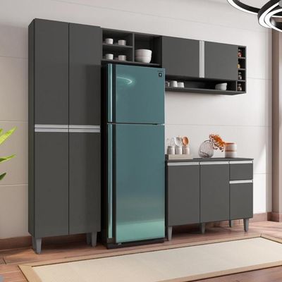 Cozinha Compacta Atlanta Cinza Fosco