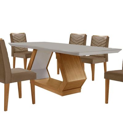 Mesa De Jantar 6 Lugares Retangular Rufato Alvorada