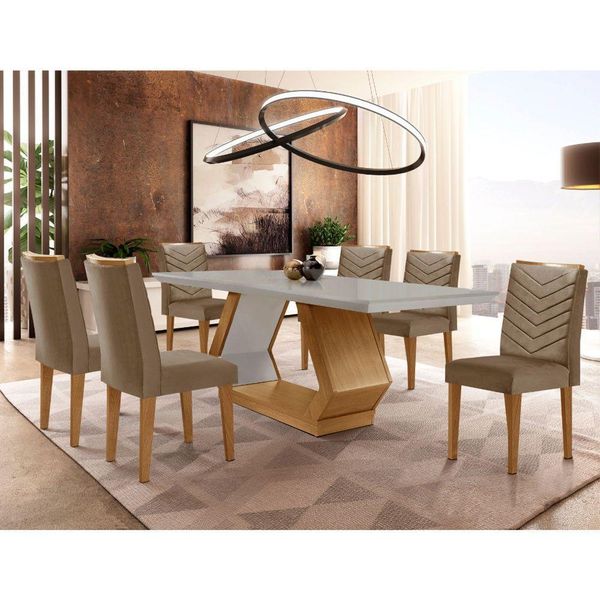 Mesa De Jantar 6 Lugares Retangular Rufato Alvorada