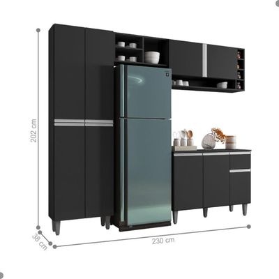 Cozinha Compacta Atlanta Preto Fosco