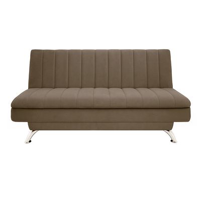 Sofá-Cama Casal 3 Lugares Paiva Suede Marrom