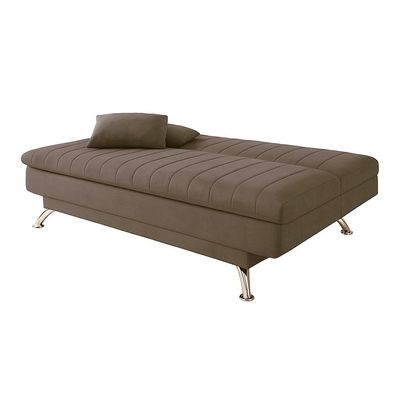 Sofá-Cama Casal 3 Lugares Paiva Suede Marrom