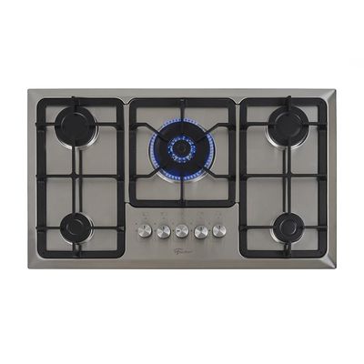 Cooktop 5 Bocas Fischer Infinity Trempe De Ferro Tripla Chama à Gás Mesa Inox Bivolt