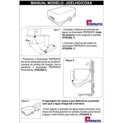Torneira De Pedal Pepratic Acionamento Joelho Ou Coxa Válvula Mecânica Parede Balcão