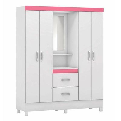 Cômoda Astral E Guarda Roupa Casal Lord Branco Flex - Demóbile