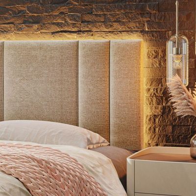 Cabeceira Estofada Cama Casal King Size Led Splend 200 Cm