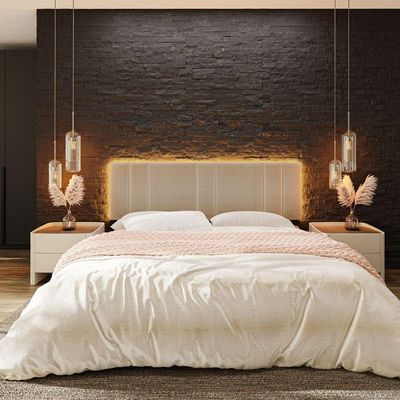 Cabeceira Estofada Cama Casal King Size Led Splend 200 Cm