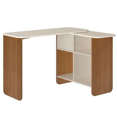 Mesa Escrivaninha Giratoria 3 Em 1 Cinamomo Off White Arly