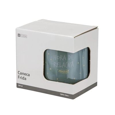 Caneca Le Fria Relacha Vidro Colorida 320ml