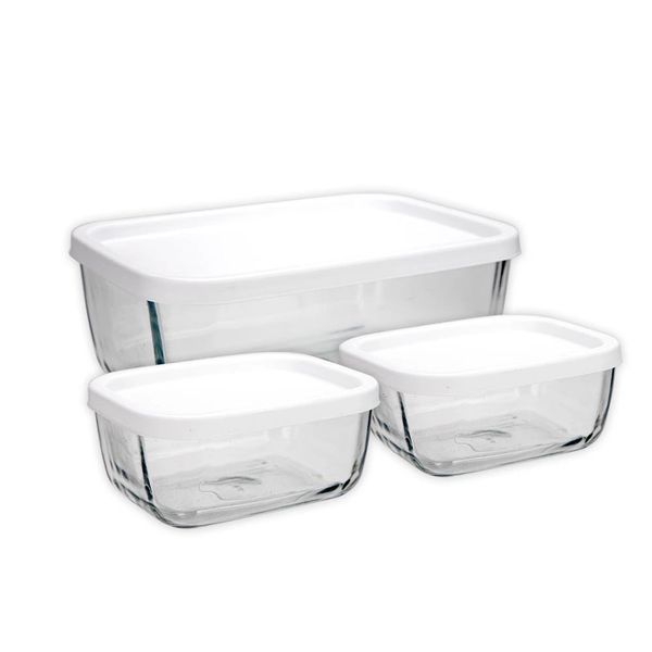 Conjunto de Potes Lav com 2 Peças 450ml e 1 Peça com 1170ml Conjunto de Potes Lav com 2 Peças 450ml e 1 Peça com 1170ml