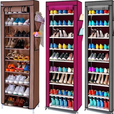 Sapateira Armario Organizador 9 Prateleiras Grande 160cm Estante Guarda Roupa Armario Portatil Com Ziper