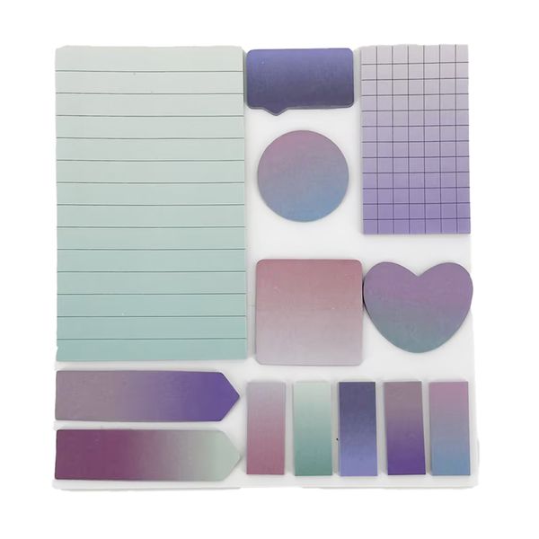 Kit Bloco Adesivo 13 peças 260 Folhas Gradient CV244924 Loffice Kit Bloco Adesivo 13 peças 260 Folhas Gradient CV244924 Loffice