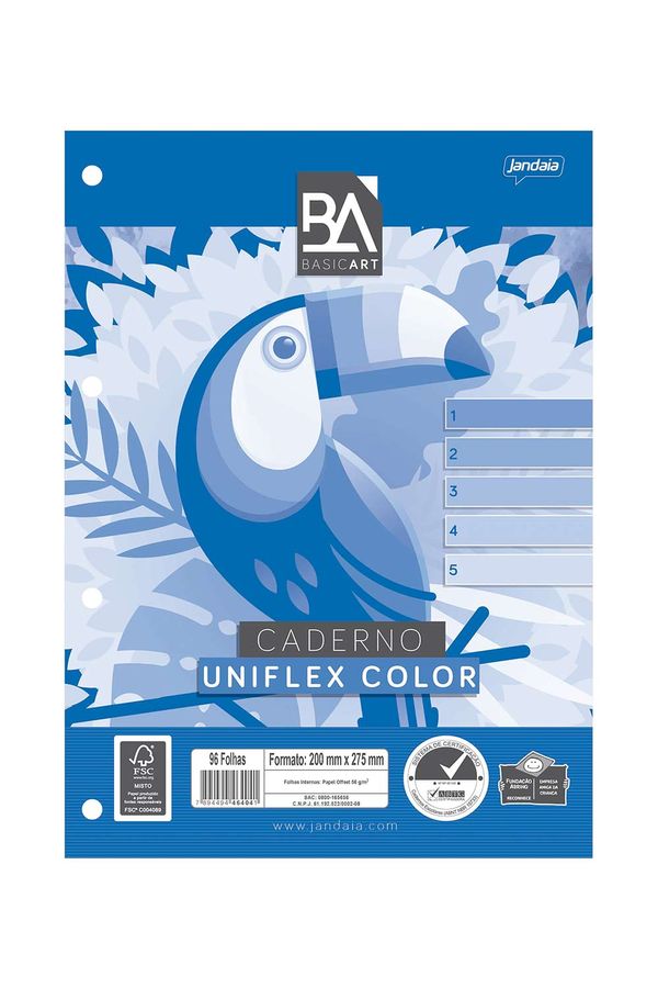 Refil para Fichário Jandaia Borda Colorida 96 Folhas
